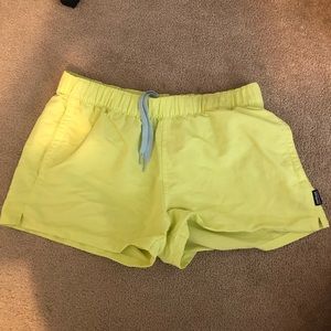 Womens neon yellow Patagonia shorts
